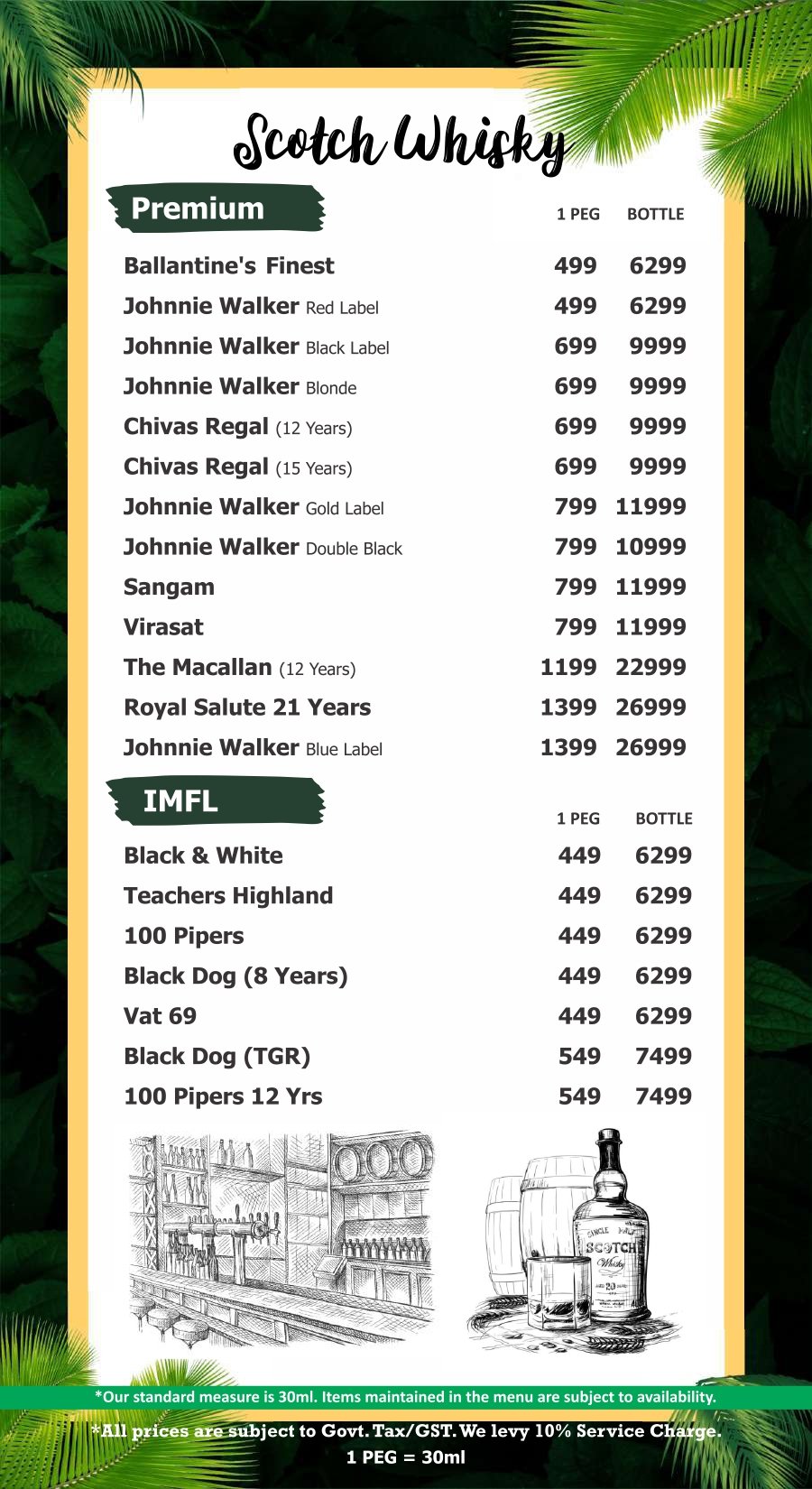 Soho bar menu page 3