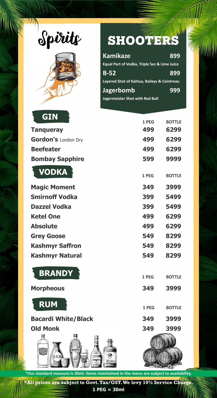 Soho bar menu page 5
