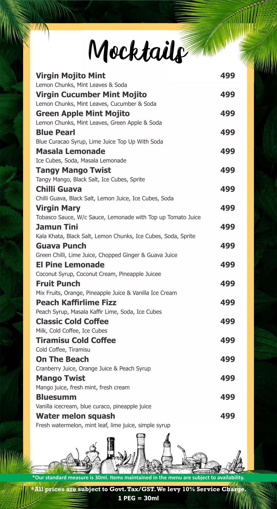 Soho bar menu page 7