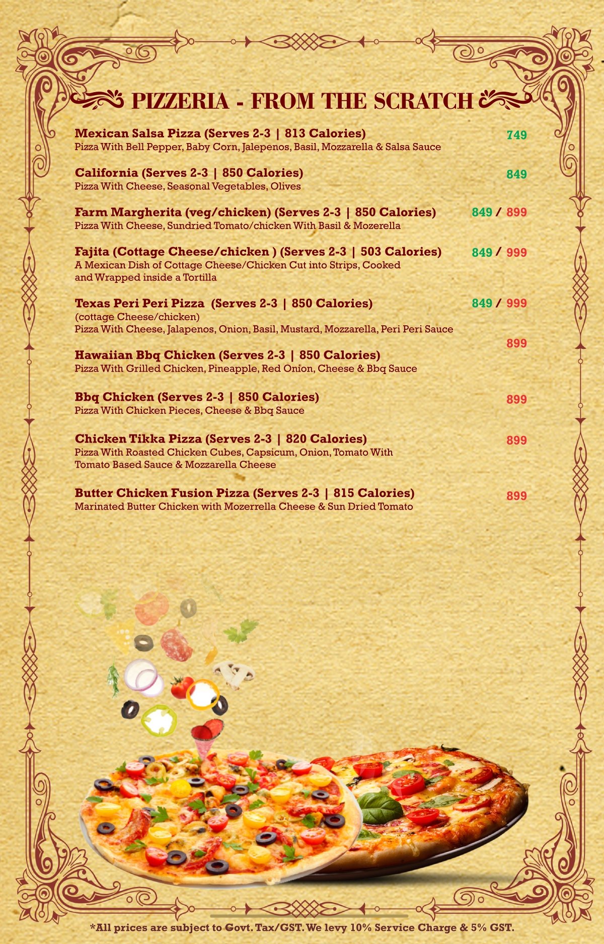 Soho food menu page 3