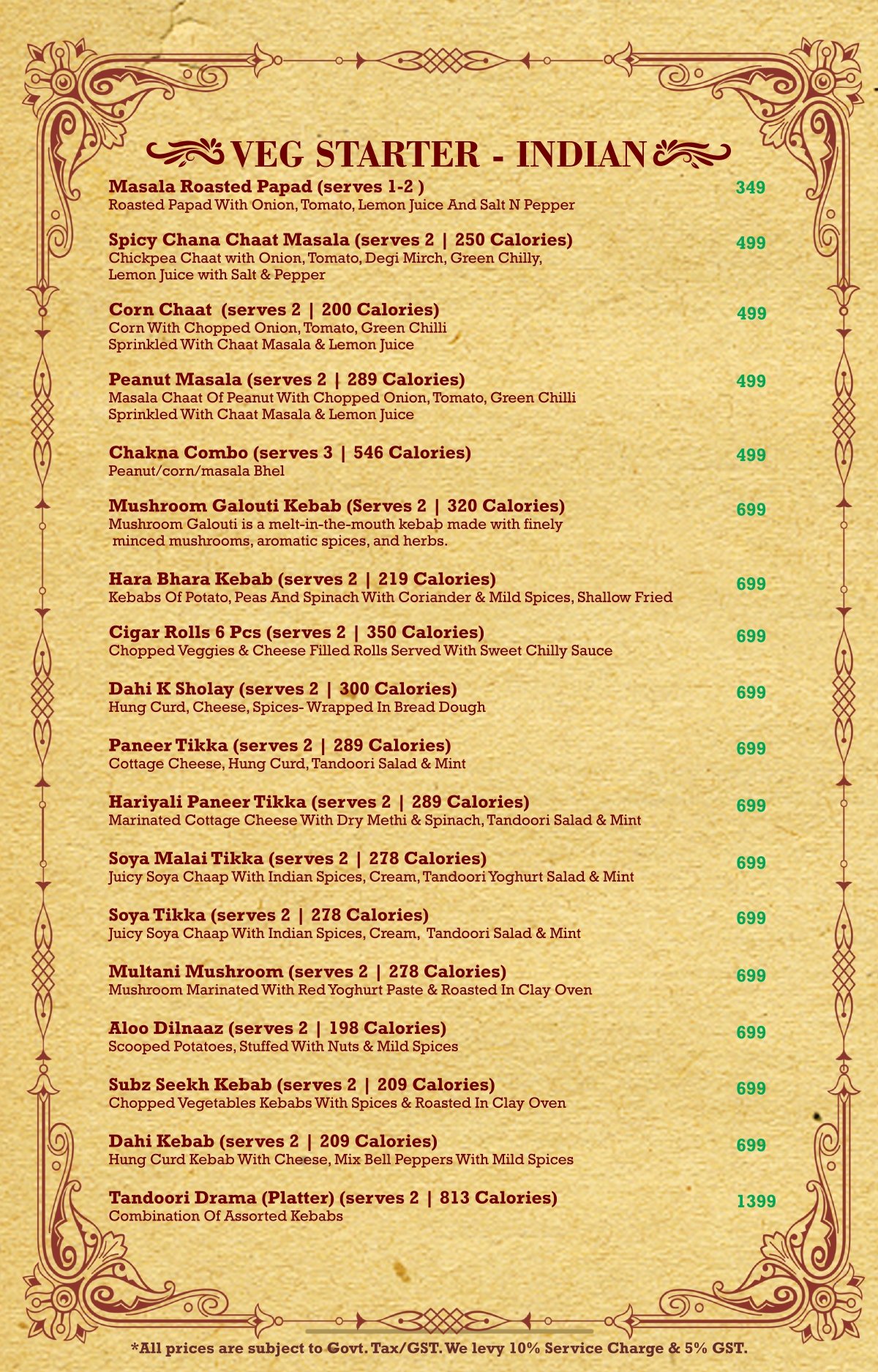 Soho food menu page 4