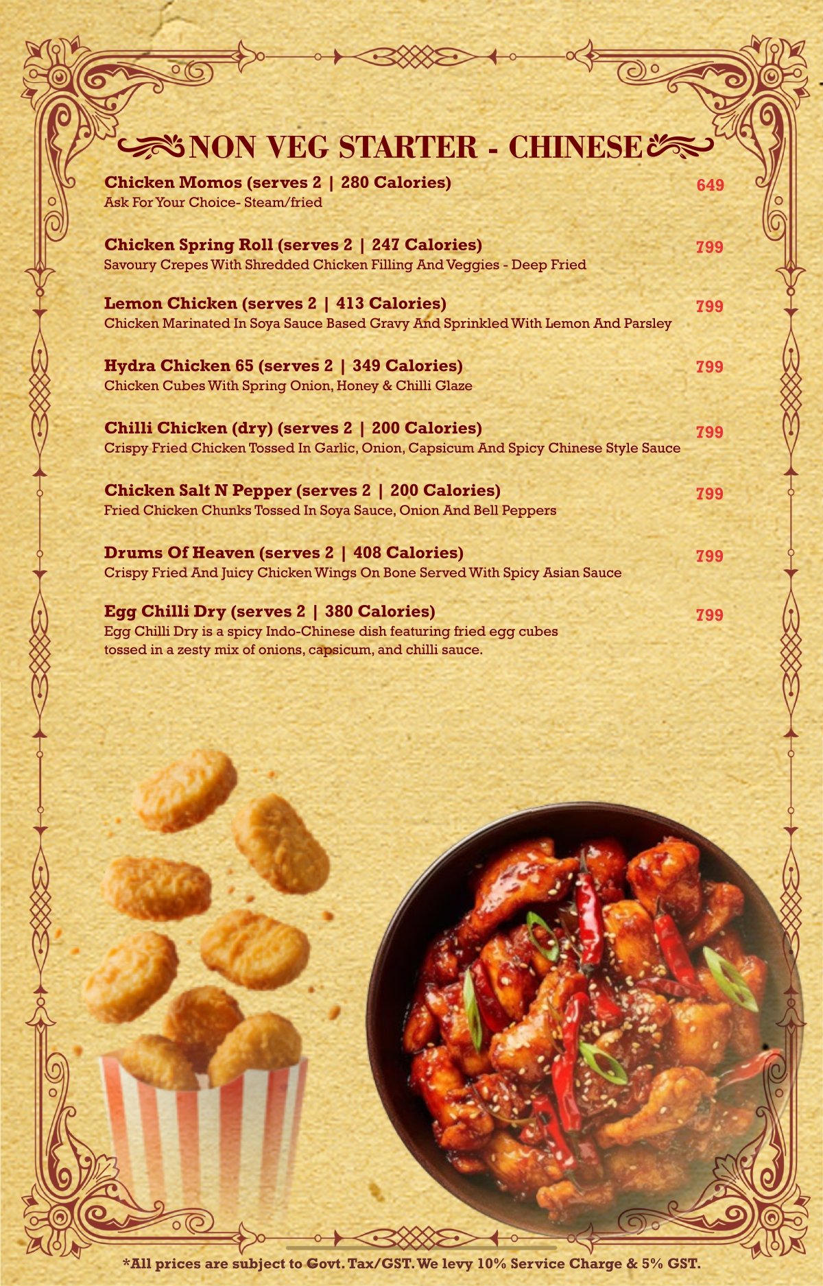 Soho food menu page 7
