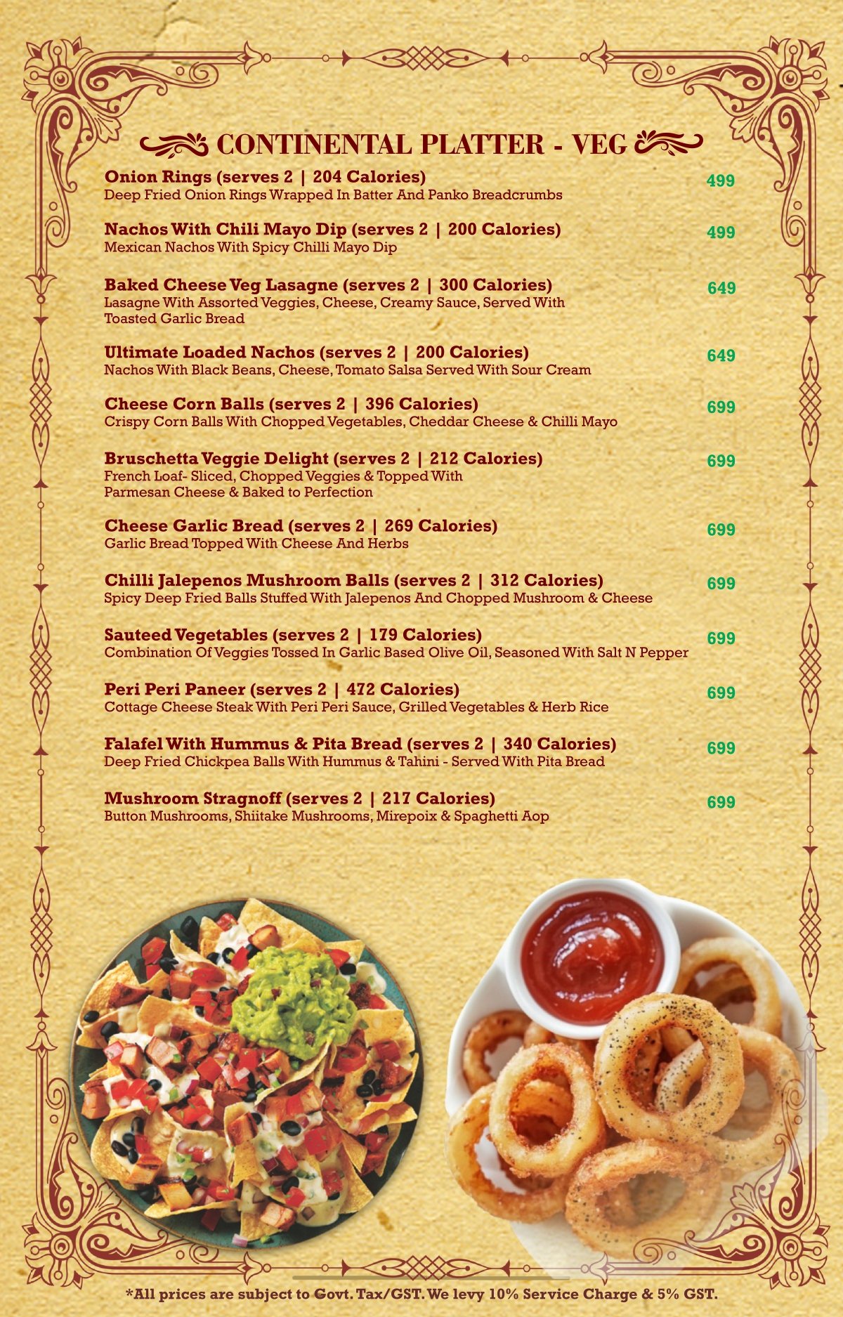 Soho food menu page 8
