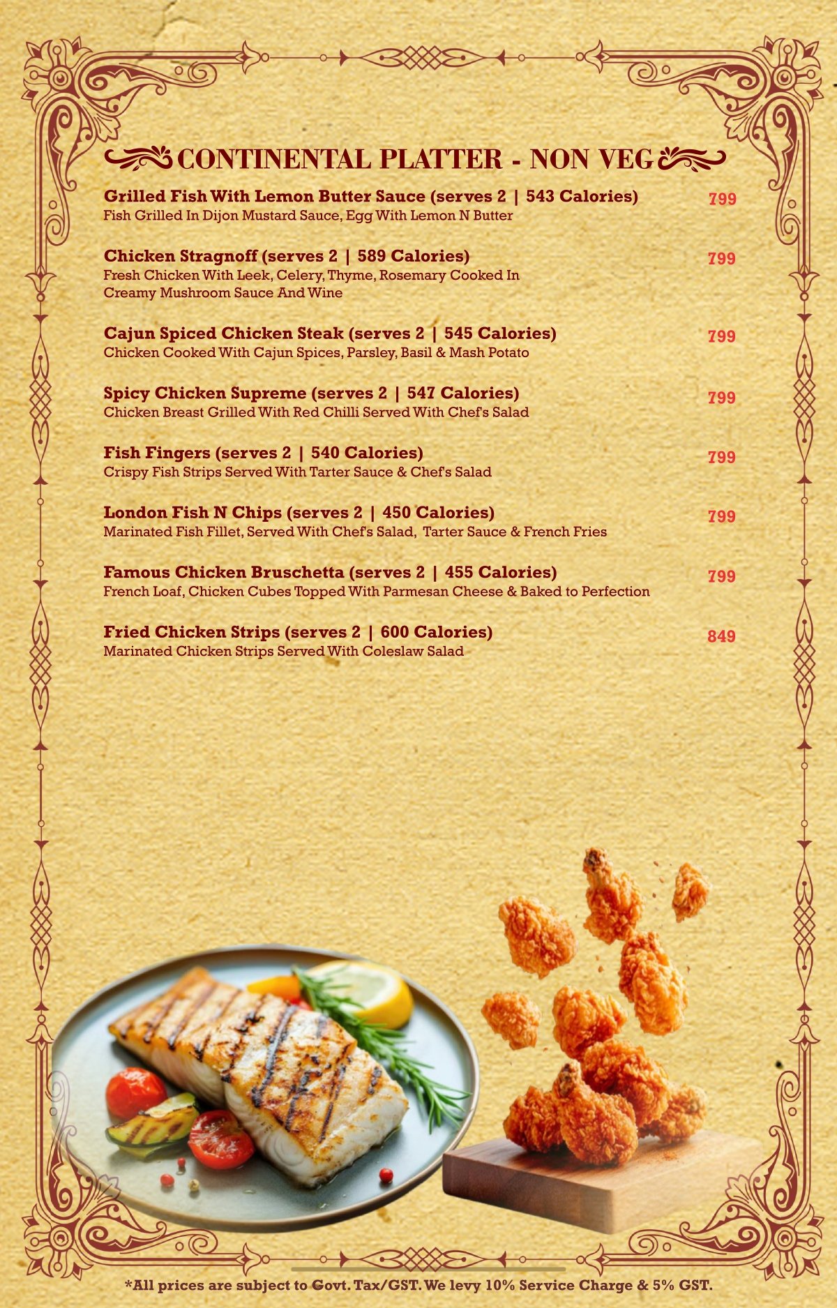 Soho food menu page 9