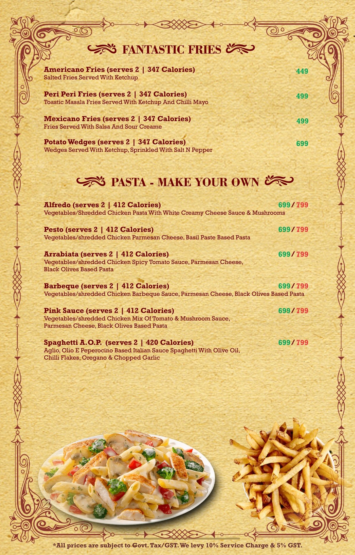 Soho food menu page 10