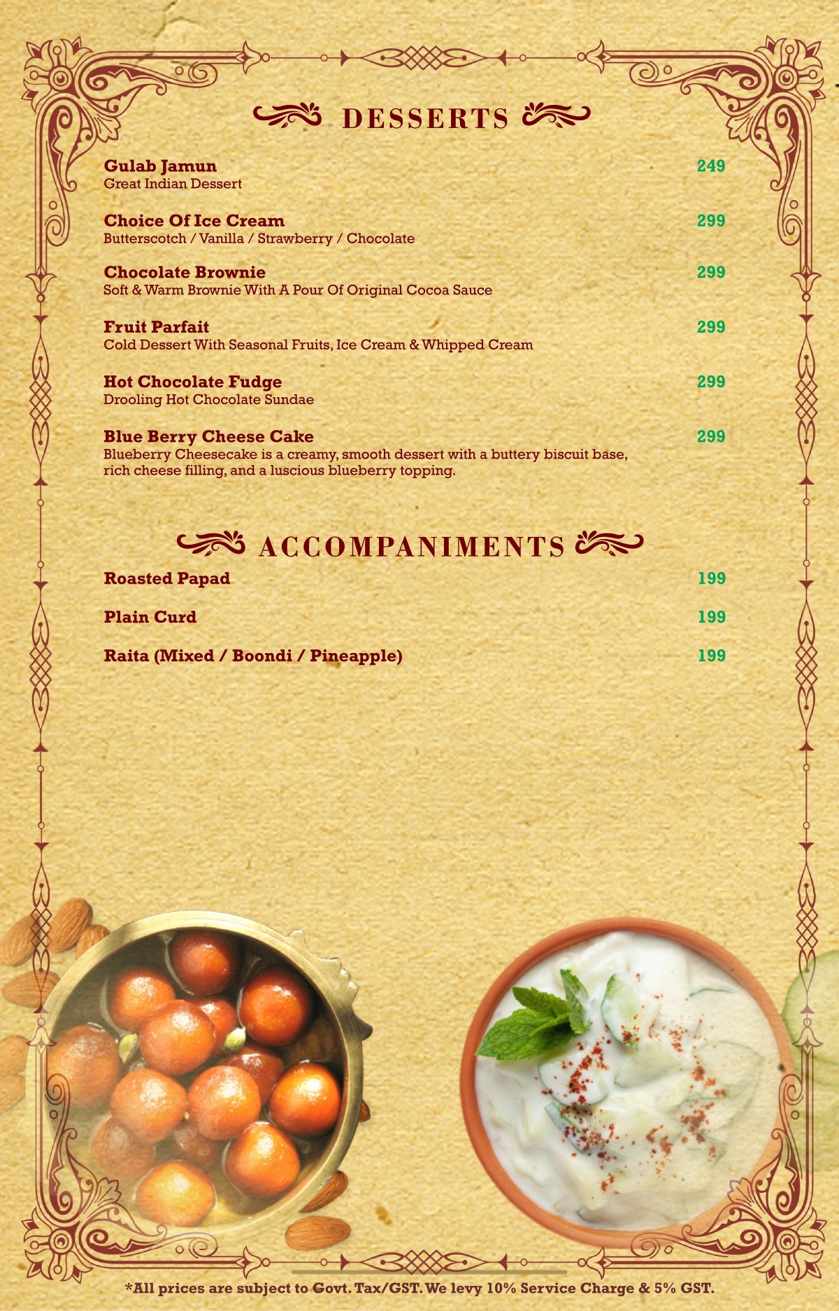 Soho food menu page 15