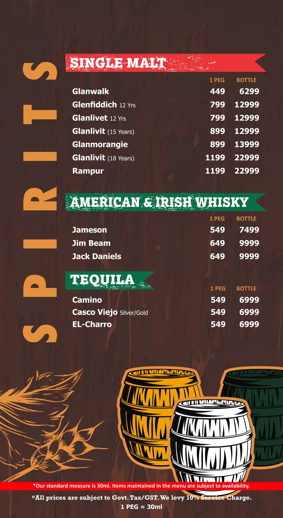 Terrace bar menu page 4