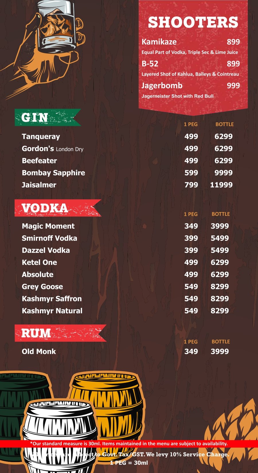 Terrace bar menu page 5