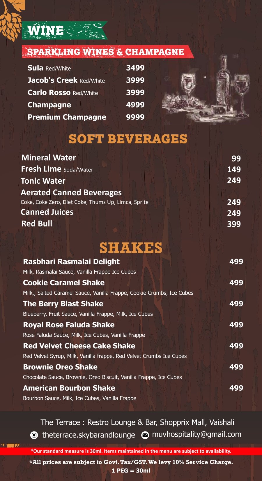 Terrace bar menu page 8