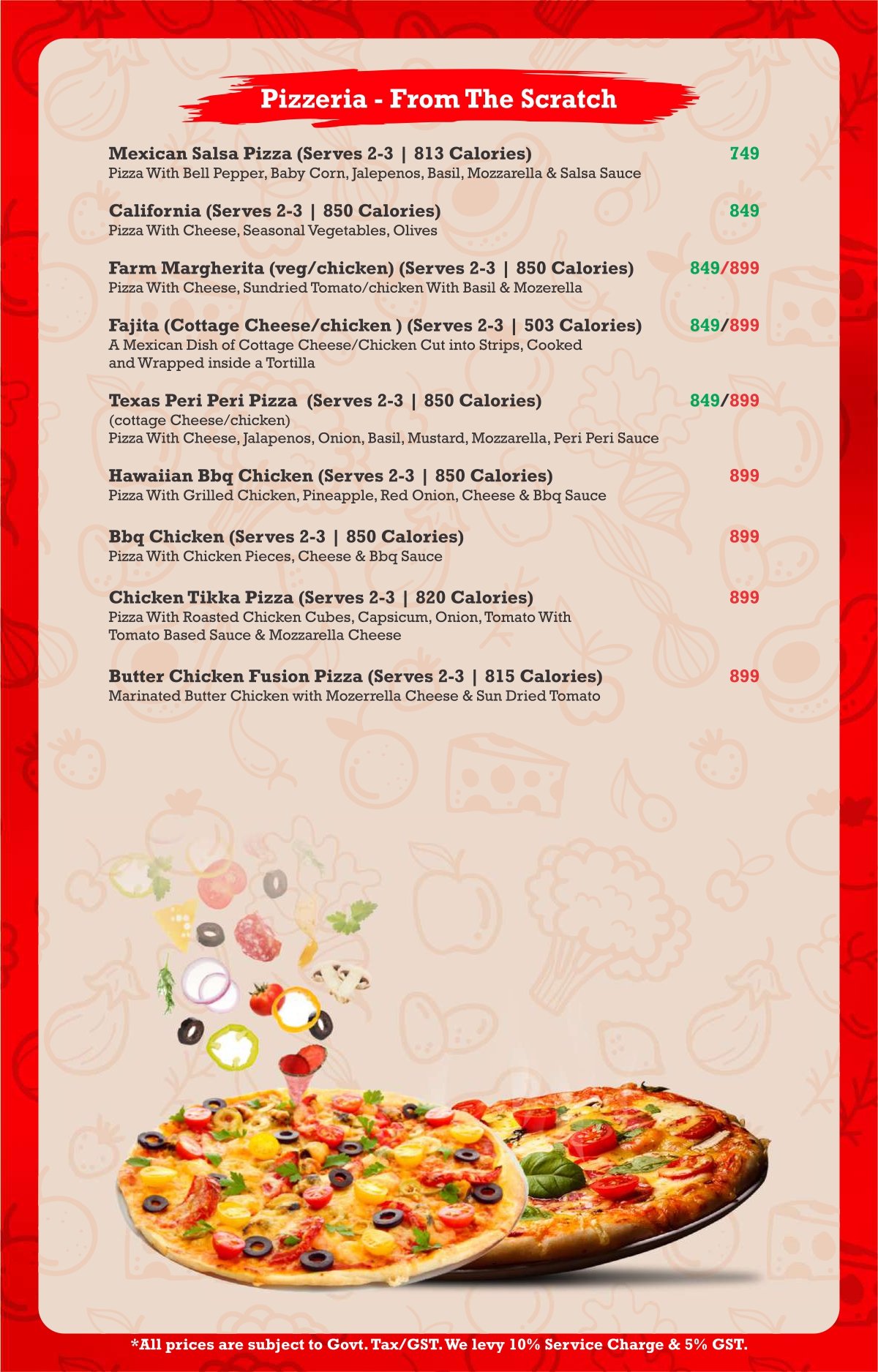 Terrace food menu page 3