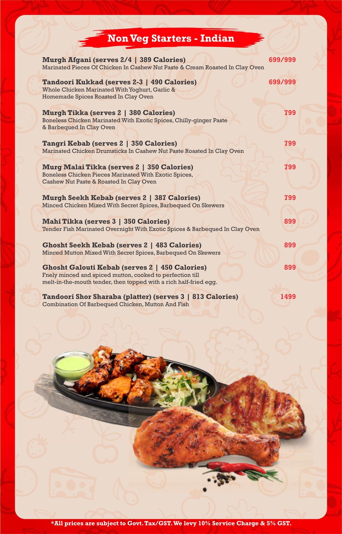 Terrace food menu page 5