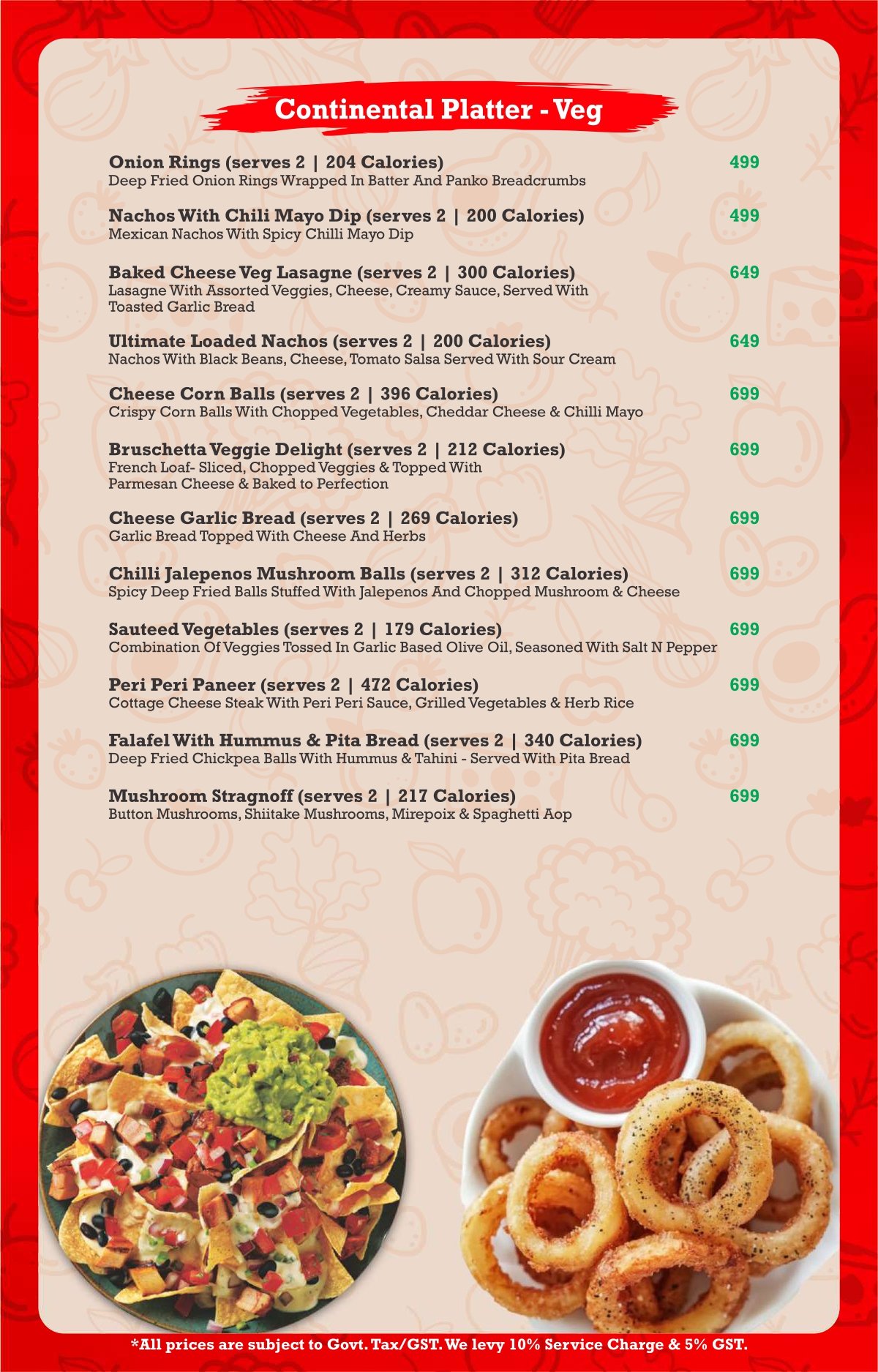 Terrace food menu page 6