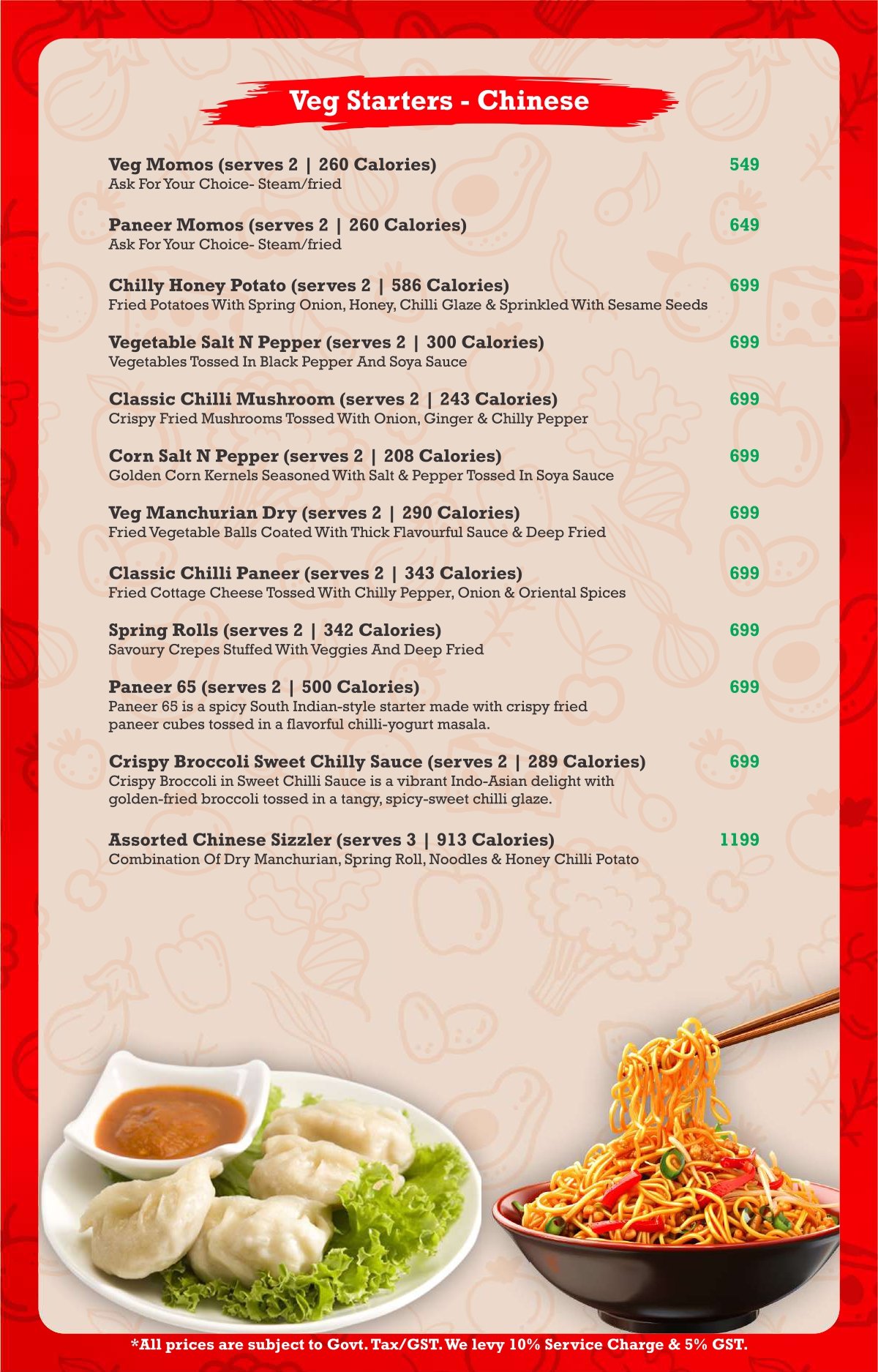 Terrace food menu page 8
