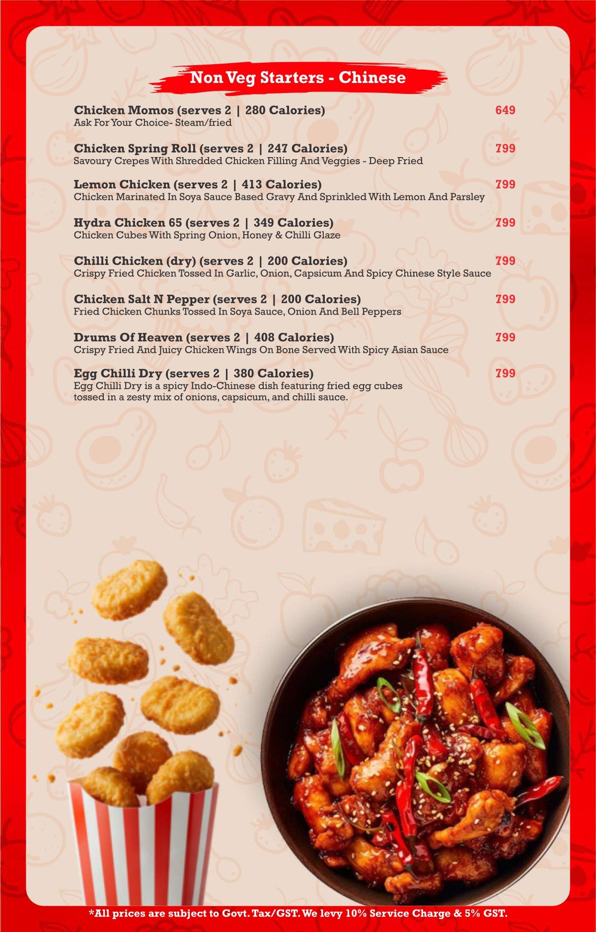 Terrace food menu page 9