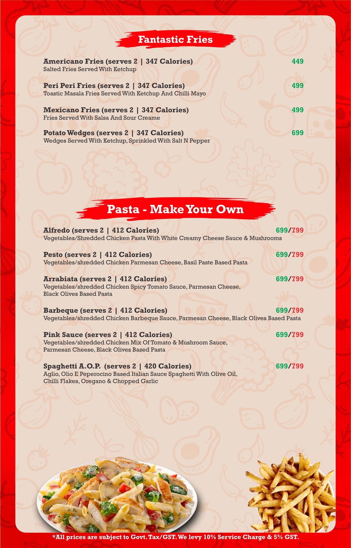 Terrace food menu page 10